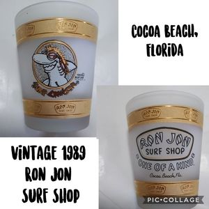 Vtg "Ron Jon Surf Shop" Gold 1989 Shot Glass